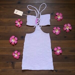 Maaji Lavender Amy Cutout Swim Coverup Mini Dress NWT Size Small